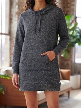 FABLETICS Yukon Sweatshirt Dress Hooded Loungewear Grey Large